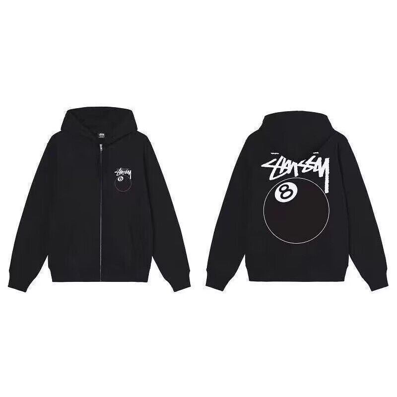 STUSSYステューシー 8 Ball Zip ジップアップ パーカーフーディ スウエットパーカー ジッパー トレーナー [並行輸入]