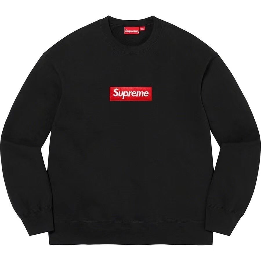 23FW Supreme Box Logo Crewneck ボックスロゴ クルーネック ロゴ刺繍 トレーナー unisex パーカー hoddies  中綿入り 並行輸入品