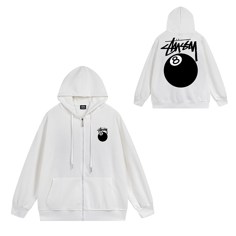 STUSSYステューシー 8 Ball Zip ジップアップ パーカーフーディ スウエットパーカー ジッパー トレーナー [並行輸入]