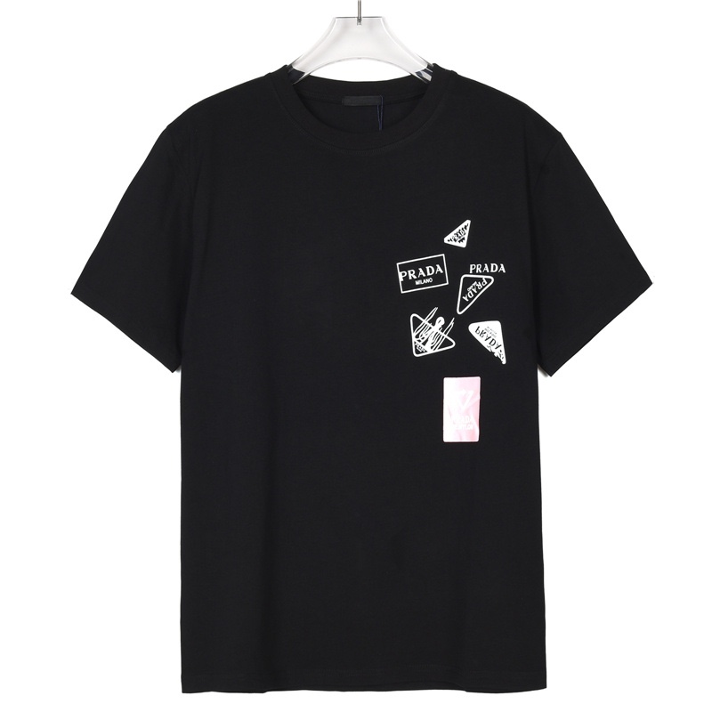 プラダ コットン エンボス メンズ レディース 半袖Tシャツ
